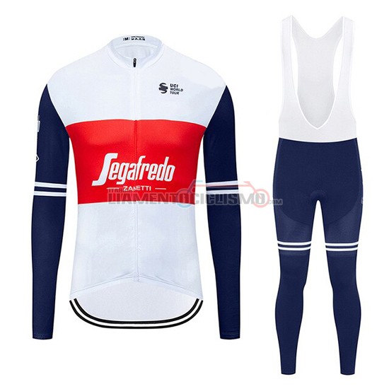 Abbigliamento Ciclismo Segafredo Zanetti Manica Lunga 2020 Bianco Rosso